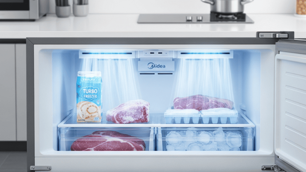 geladeira midea turbo freezer