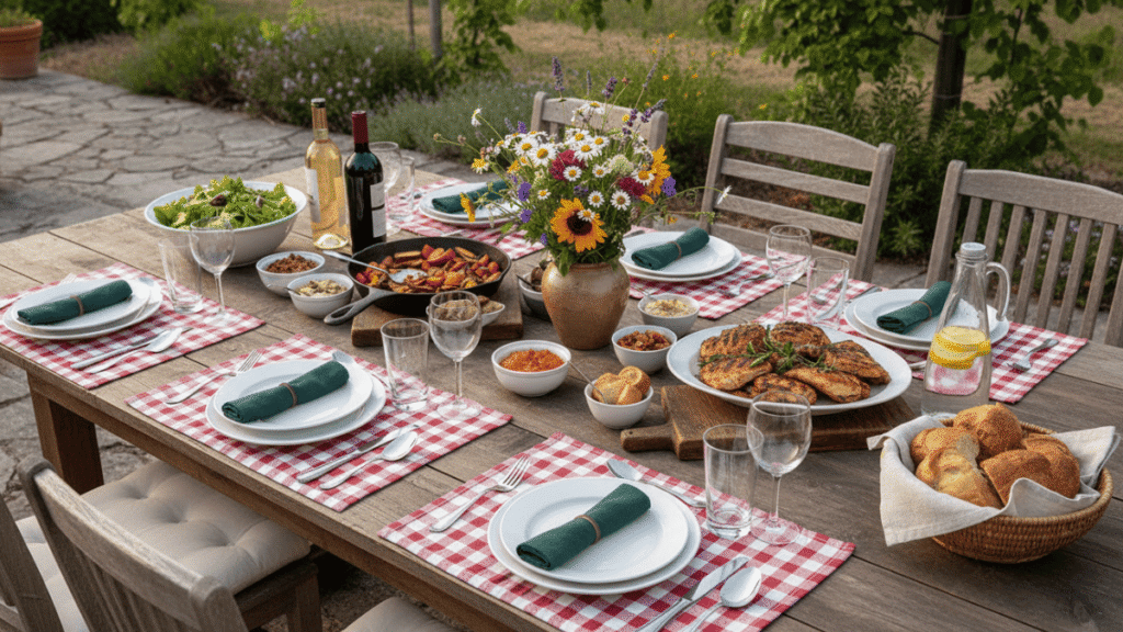 mesa posta estilo farmhouse