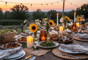 mesa posta estilo farmhouse